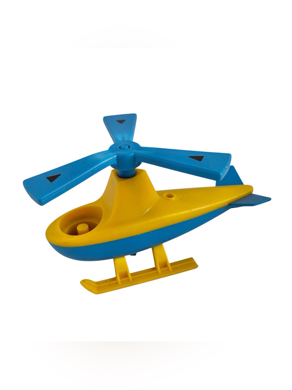 Vintage Fisher Price Little People Helicopter Blue & Yellow From Jetport 996